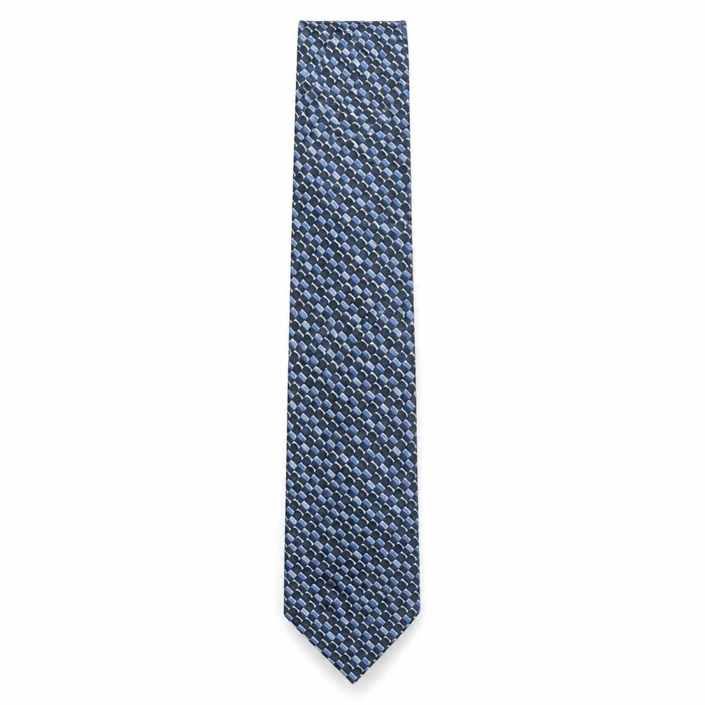 Mens Jeff Banks Blue Geometric 100% Silk Designer Tie
