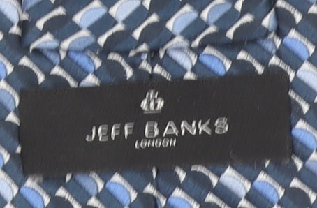 Jeff Banks Men's Blue Geometric Silk Designer Tie One Size