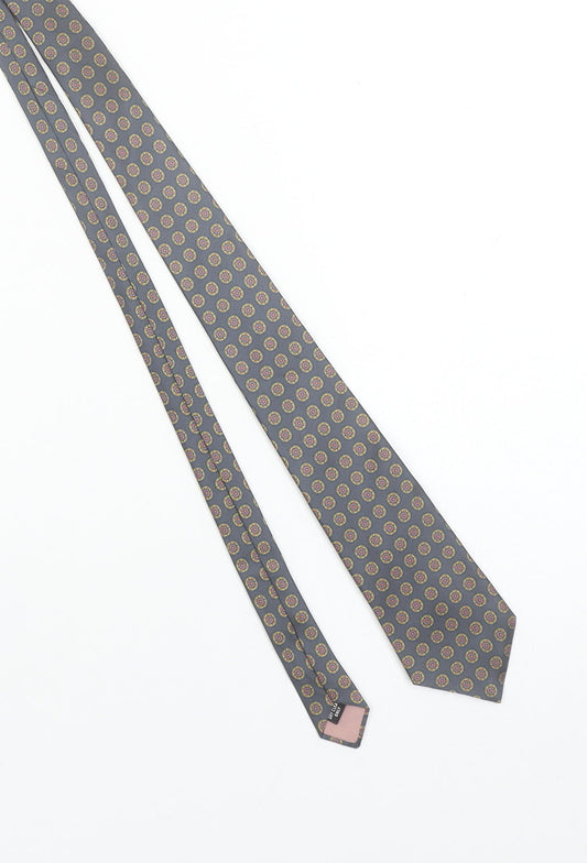 Debenhams Classics Men's Grey Silk Floral Pattern Tie