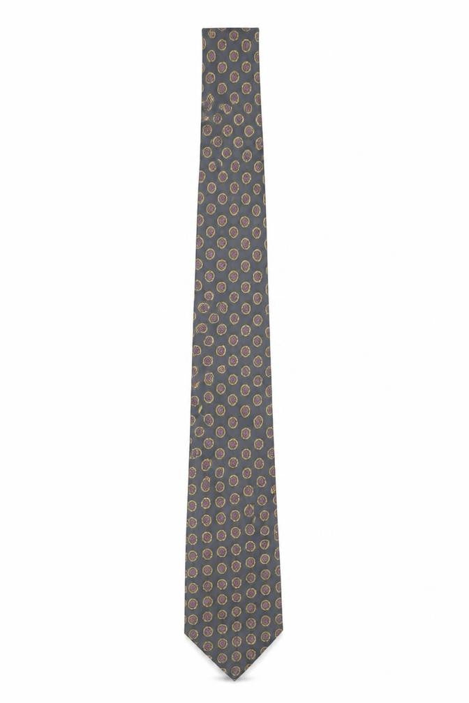 Mens Debenhams Grey Floral 100% Silk Designer Tie