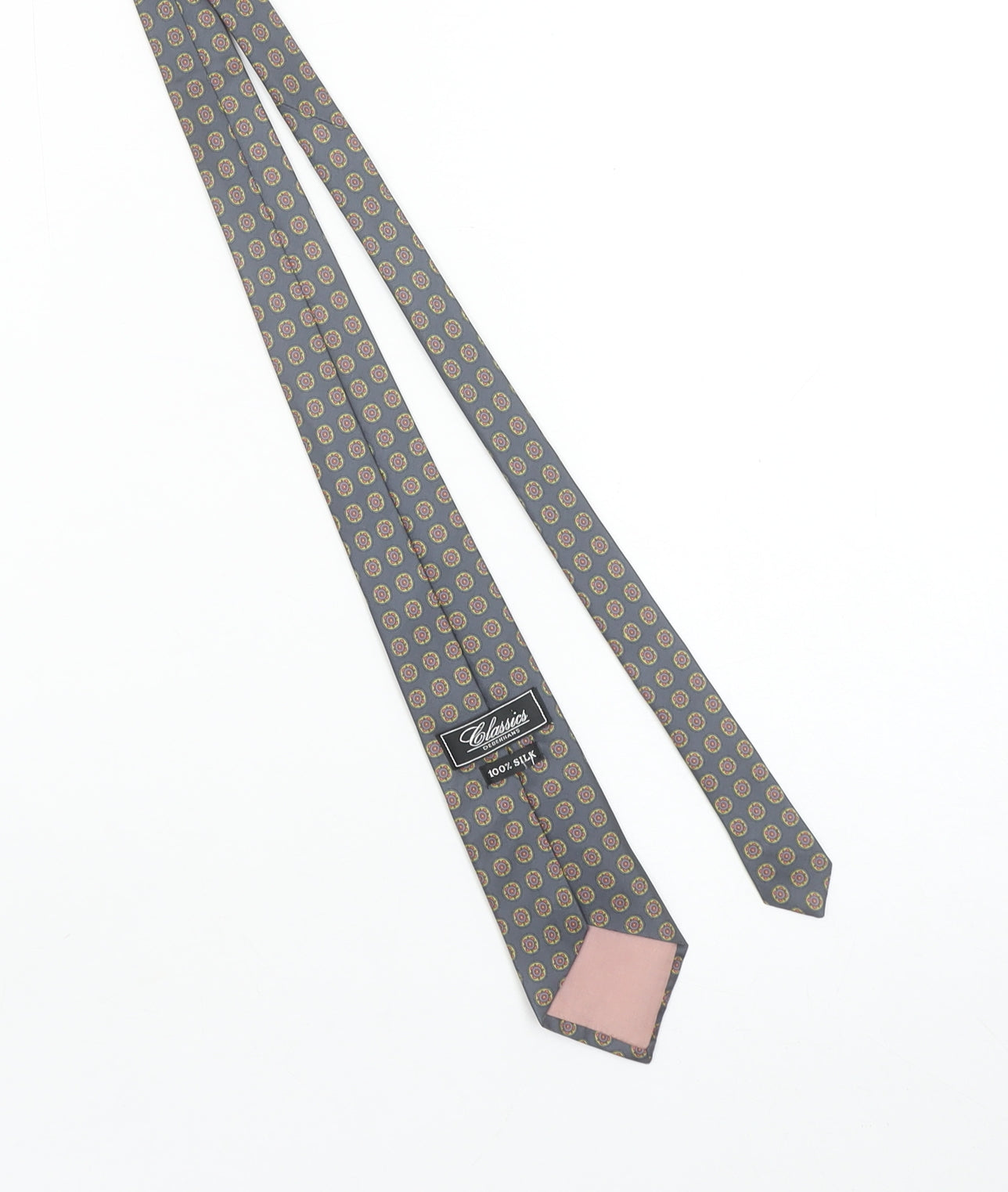 Debenhams Classics Men's Grey Silk Floral Pattern Tie