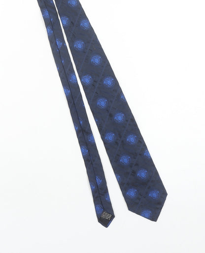 Gianni Versace Men's Blue Silk Patterned Designer Tie One Size