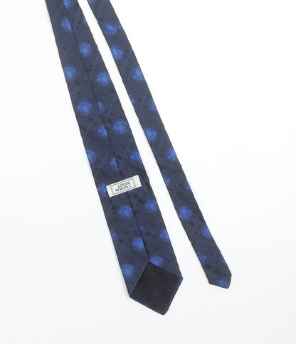 Gianni Versace Men's Blue Silk Patterned Designer Tie One Size