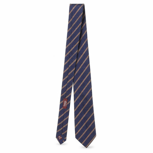 Mens T.M. Lewin Blue Striped 100% Silk Designer Tie