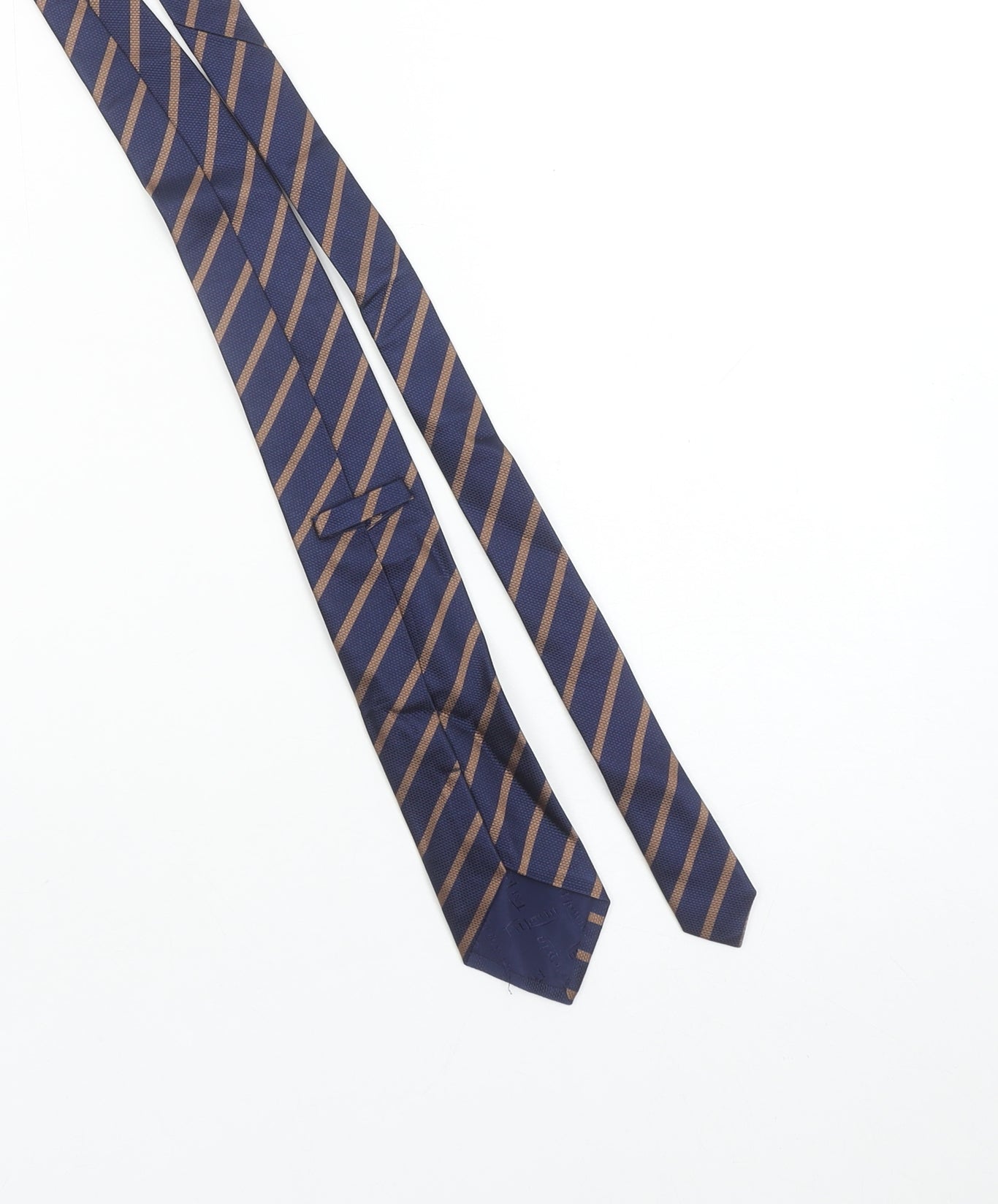 TM Lewin Men’s Blue Striped Pure Silk Handmade Tie 176cm