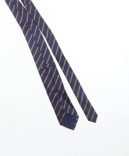 TM Lewin Men’s Blue Striped Pure Silk Handmade Tie 176cm