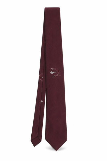 Mens Alan Bright Red Geometric 100% Polyester Pointed Tie