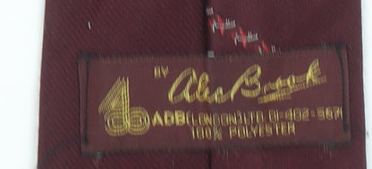 Alan Bright Men’s Burgundy Polyester Tie with Jet Pattern – One Size