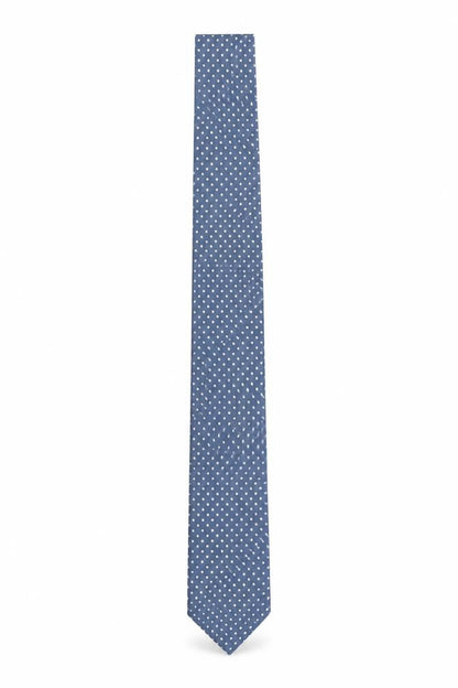 Mens James Meade Blue Polka Dot 100% Silk Slim Tie