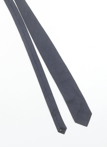 The Savile Row Company Men’s Blue Geometric 100% Silk Slim Tie