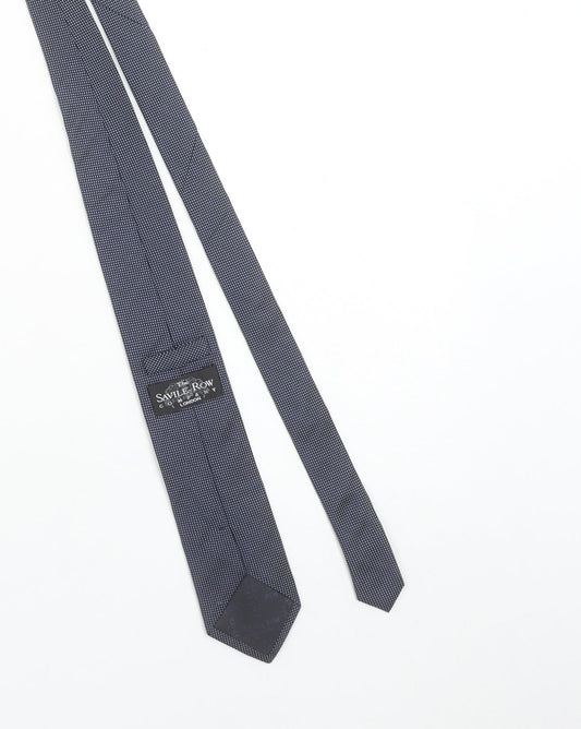 The Savile Row Company Men’s Blue Geometric 100% Silk Slim Tie
