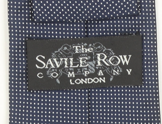 The Savile Row Company Men’s Blue Geometric 100% Silk Slim Tie