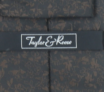 Taylor & Reece Men’s Brown Floral Slim Tie 176 Polyester Elegant Style