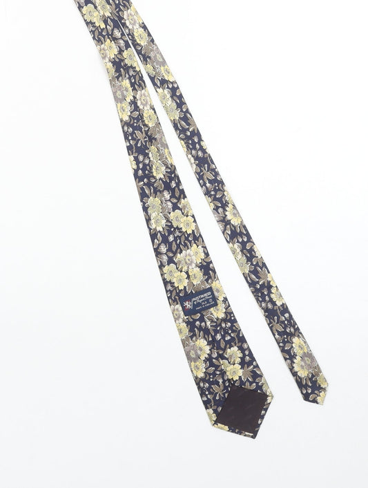 Austin Reed Men's Blue Floral Silk Designer Tie One Size