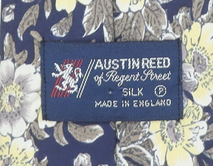 Austin Reed Men's Blue Floral Silk Designer Tie One Size