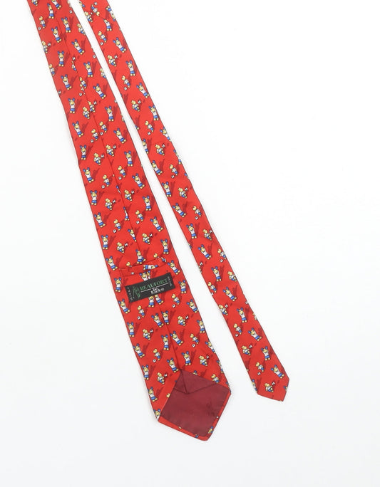 Beaufort Men’s Red Cartoon Football Silk Tie Made in Italy