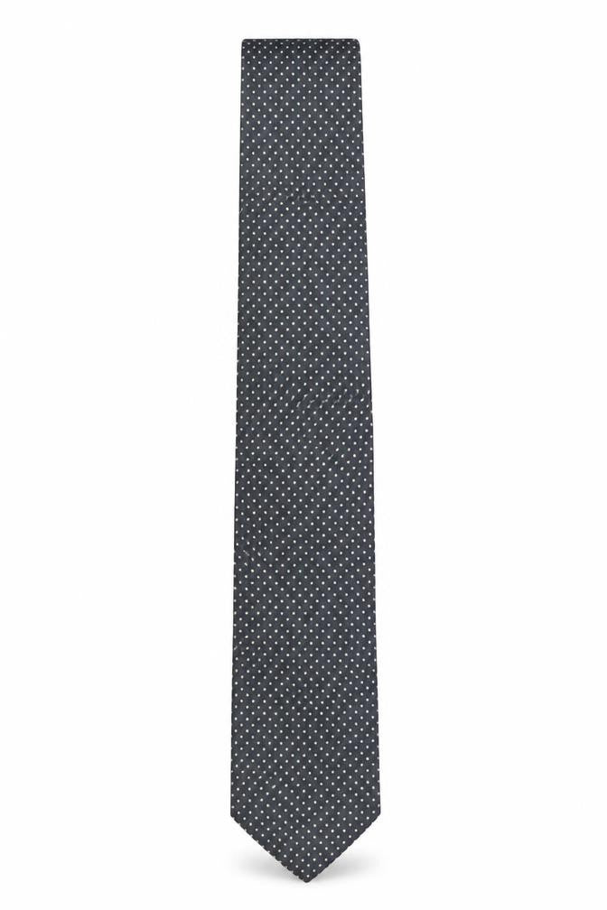 Mens Marks and Spencer Blue Polka Dot 100% Silk Slim Tie