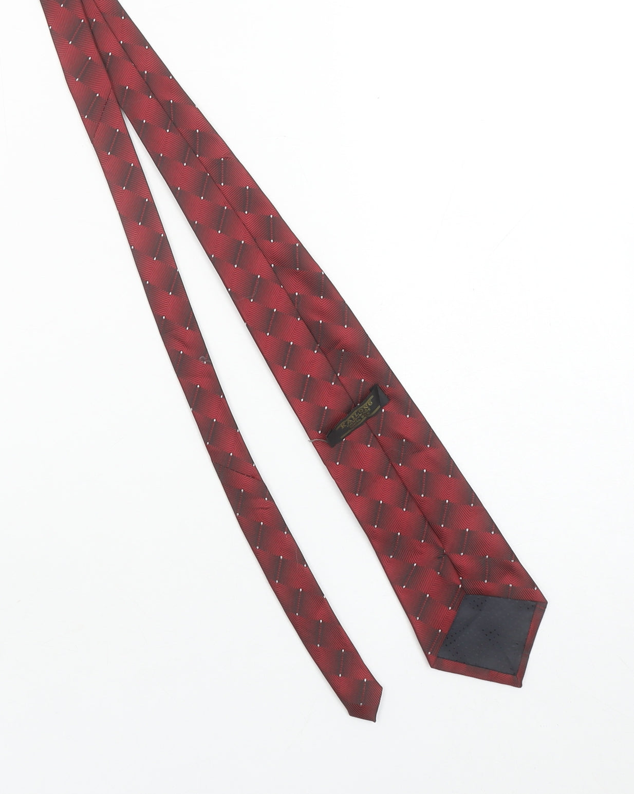 Kailong Men’s Red Geometric Handmade Silk Tie One Size