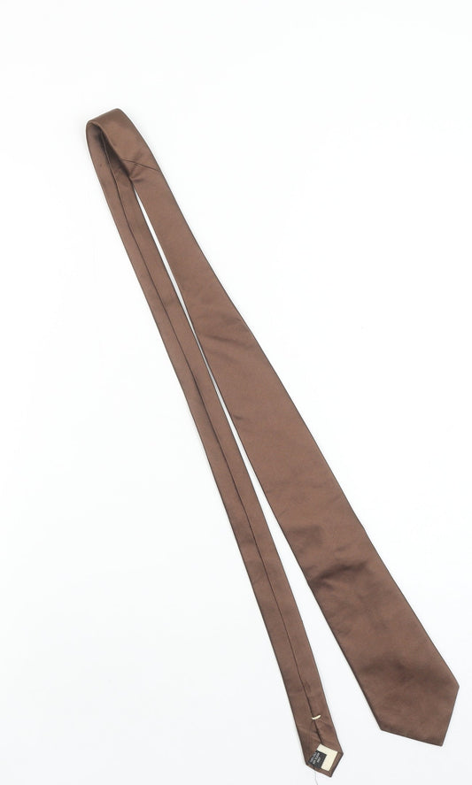 Hawes & Curtis Men’s Brown 100% Silk Pointed Satin Tie One Size