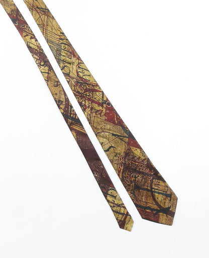 Neil Bottle Men's Bronze Abstract Silk Slim Tie One Size