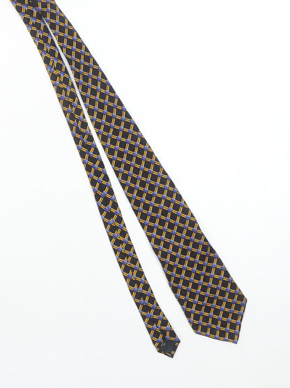 Mens Principles Blue Geometric 100% Silk Designer Tie
