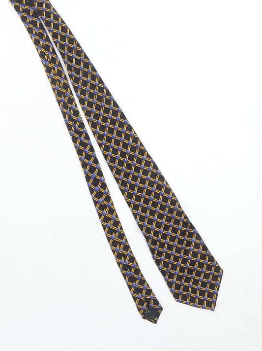 Mens Principles Blue Geometric 100% Silk Designer Tie
