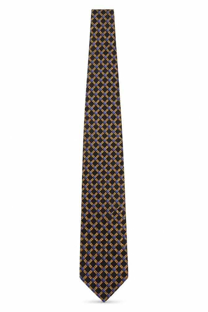 Mens Principles Blue Geometric 100% Silk Designer Tie