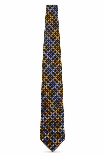 Mens Principles Blue Geometric 100% Silk Designer Tie