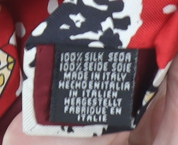 Tie Rack Men Red Christmas Cartoon 100% Silk Designer Tie One Size