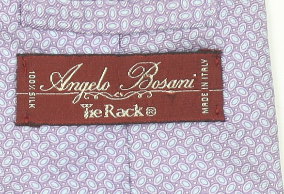 Angelo Bosani Tie Rack Men's Lilac Silk Patterned Tie Made in Italy