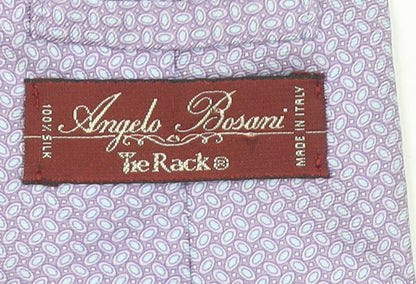 Angelo Bosani Tie Rack Men's Lilac Silk Patterned Tie Made in Italy