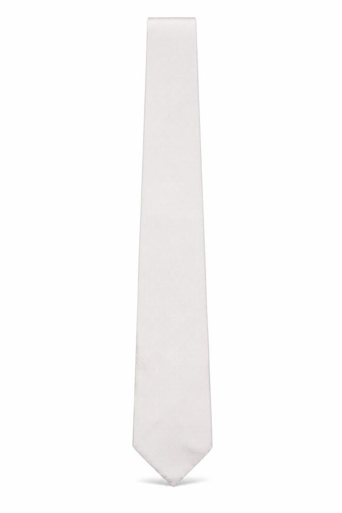 Mens Salvatore Marforio Ivory Geometric 100% Silk Pointed Tie