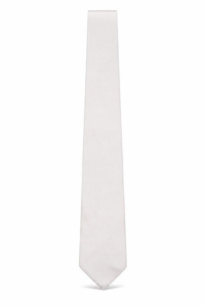 Mens Salvatore Marforio Ivory Geometric 100% Silk Pointed Tie