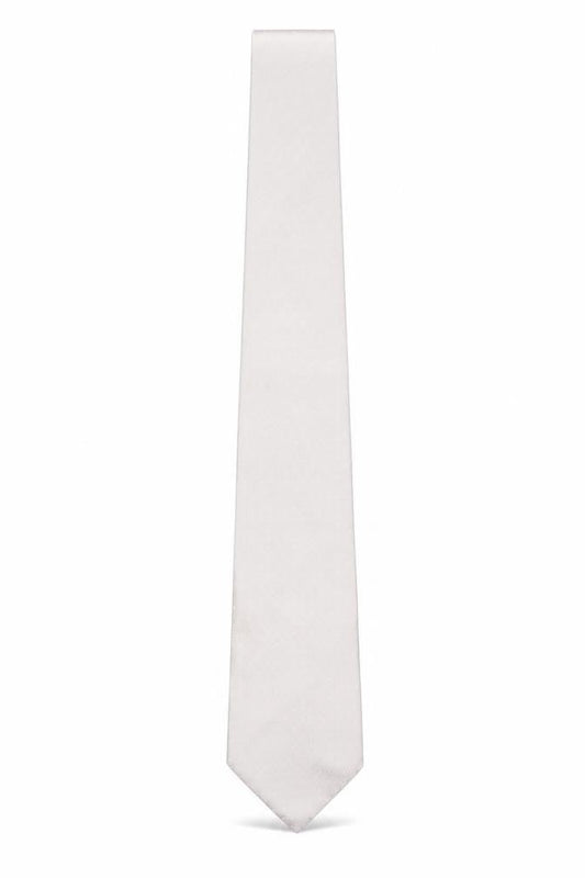 Mens Salvatore Marforio Ivory Geometric 100% Silk Pointed Tie