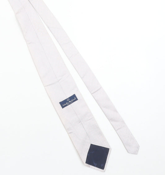 Salvatore Marforio Men's Ivory Silk Geometric Tie Made in Italy