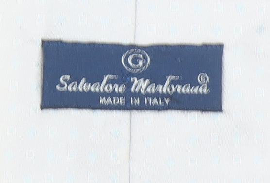 Salvatore Marforio Men's Ivory Silk Geometric Tie Made in Italy