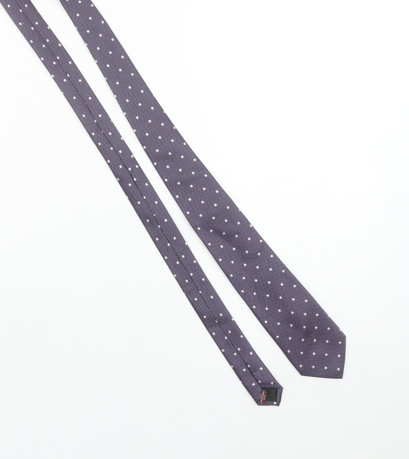 Brook Taverner Men's Blue Silk Polka Dot Slim Tie