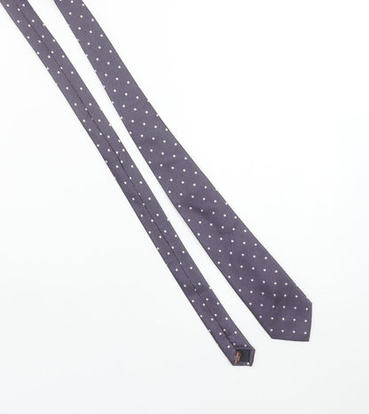 Brook Taverner Men's Blue Silk Polka Dot Slim Tie