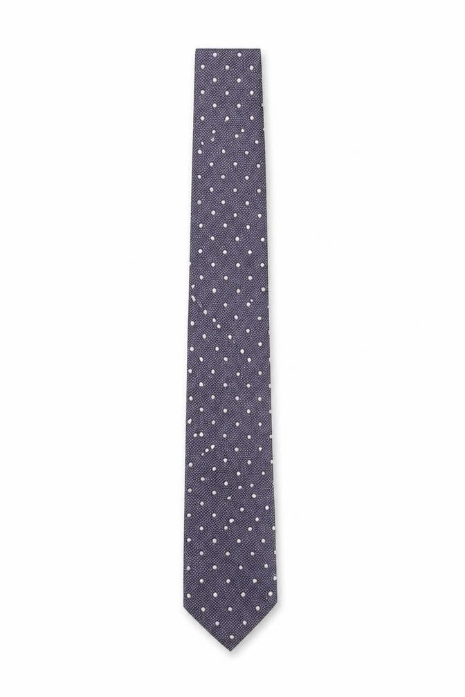 Mens Brook Taverner Blue Polka Dot 100% Silk Slim Tie