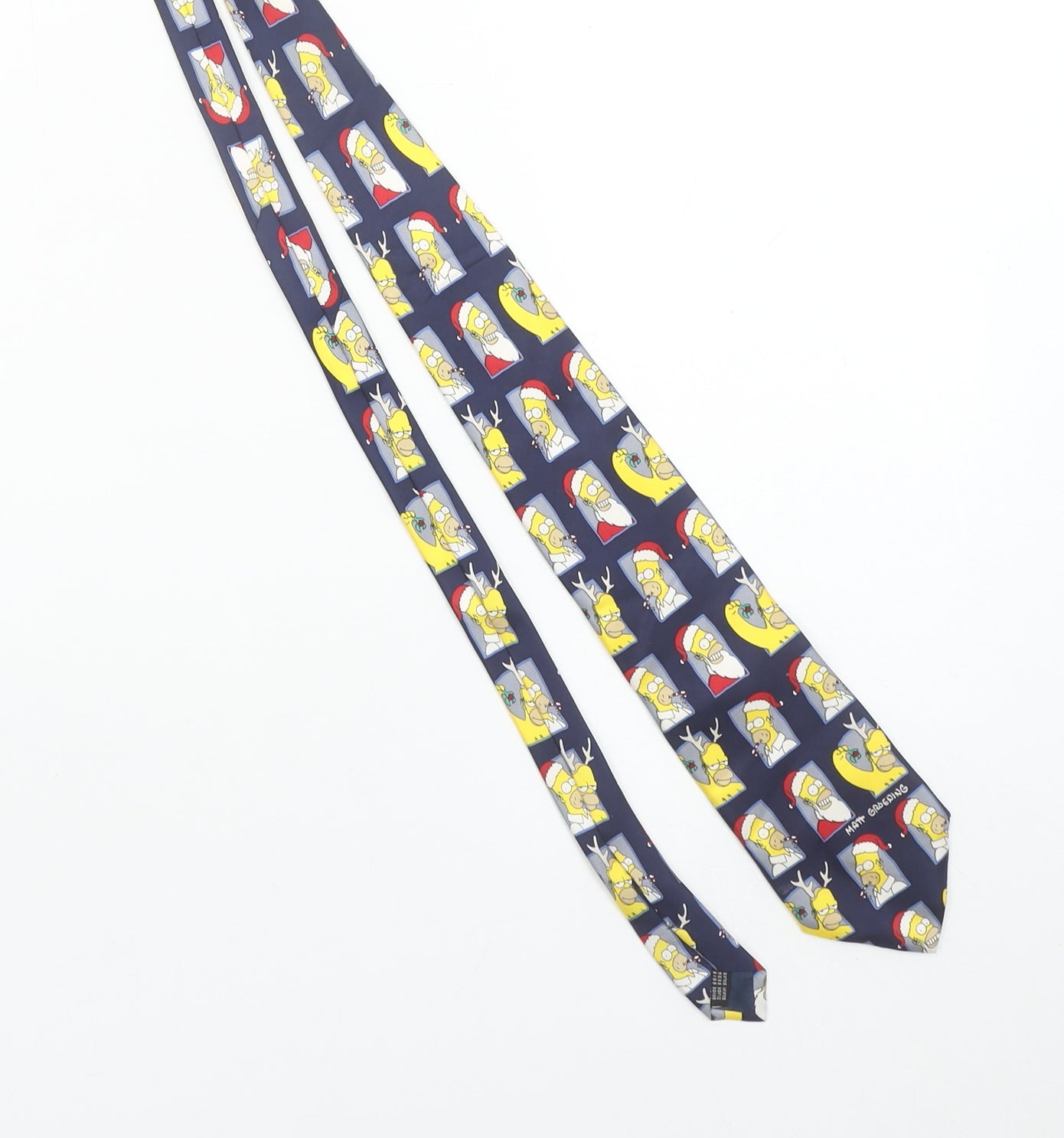 Mens The Simpsons Blue Cartoon 100% Silk Designer Tie