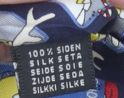 Mens The Simpsons Blue Cartoon 100% Silk Designer Tie