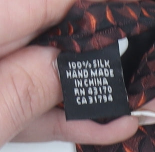 Tom Harrison Men's Brown Geometric 100% Silk Handmade Designer Tie