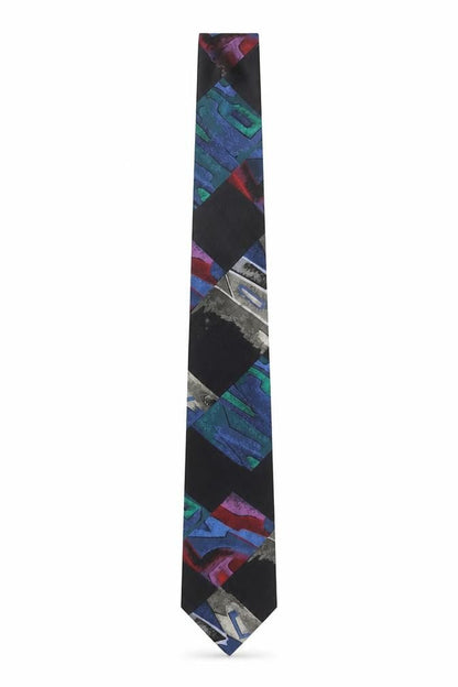 Mens Tie Rack Multicoloured Geometric 100% Polyester Pointed Tie
