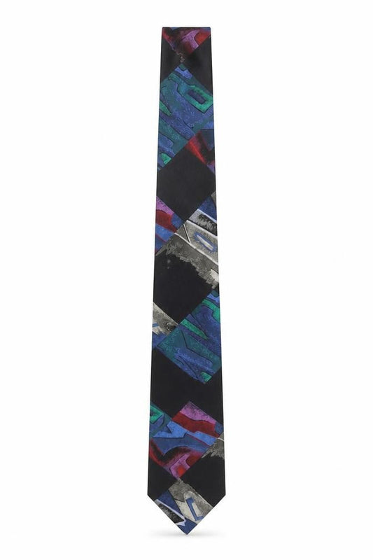 Mens Tie Rack Multicoloured Geometric 100% Polyester Pointed Tie