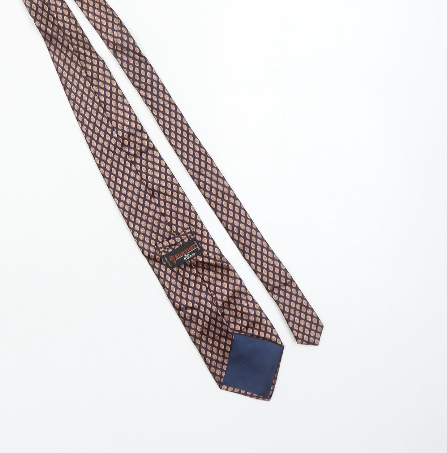 Mens Beaufort by Le Rack Blue Geometric 100% Silk Designer Tie