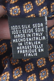 Mens Beaufort by Le Rack Blue Geometric 100% Silk Designer Tie
