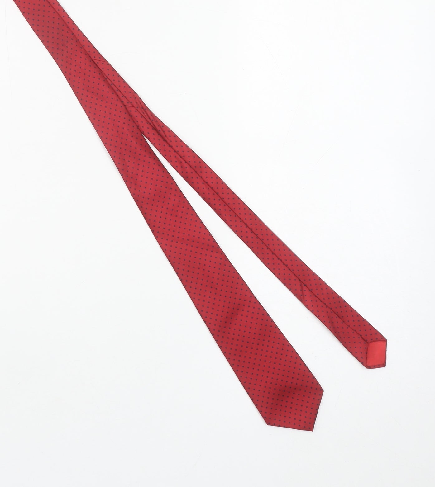 James Meade Men's Red Polka Dot Pure Silk Tie Made in Britain