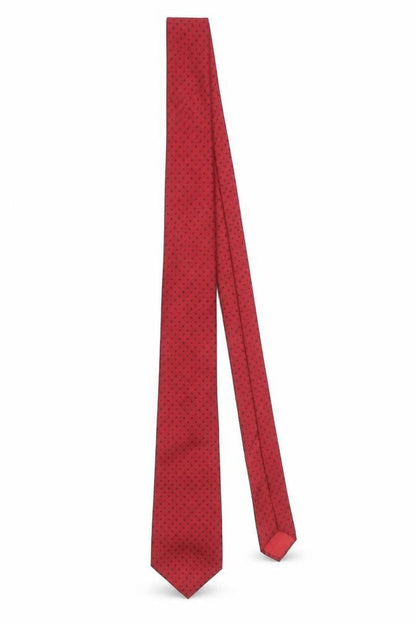 Mens James Meade Red Polka Dot 100% Silk Pointed Tie