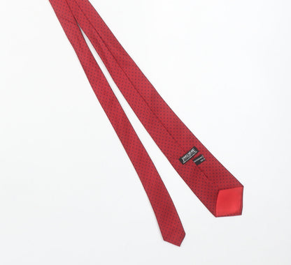 James Meade Men's Red Polka Dot Pure Silk Tie Made in Britain