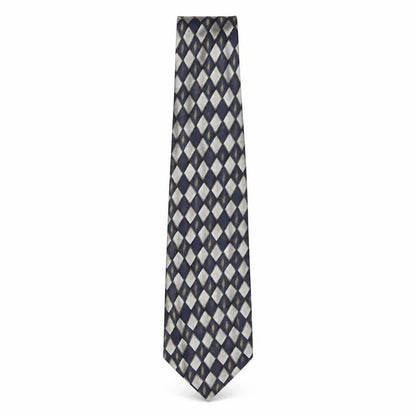 Mens Silkworm London Blue Geometric 100% Silk Designer Tie